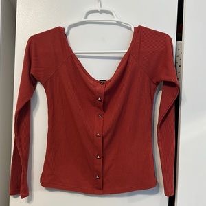 Off the shoulder long sleeve top